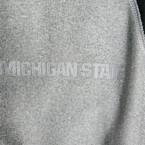 Nike Therma Fit Hoodie Mens L Michigan State Spartans Gray Green Raglan Sleeve - Picture 6 of 16